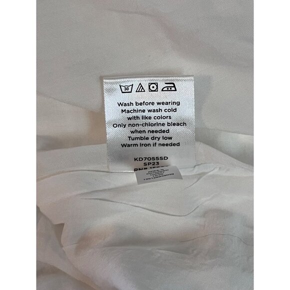 Draper James RSVP White Tie Waist Dress Sleeveless V-Neck Medium Lined - Picture 6 of 14